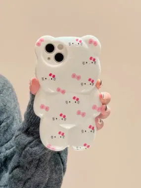 3D Bear Kitty iPhone Case