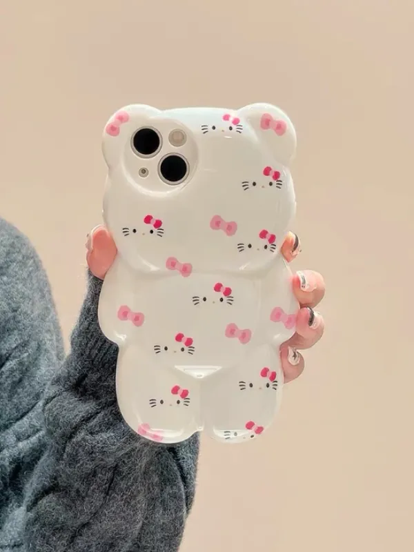 3D Bear Kitty iPhone Case