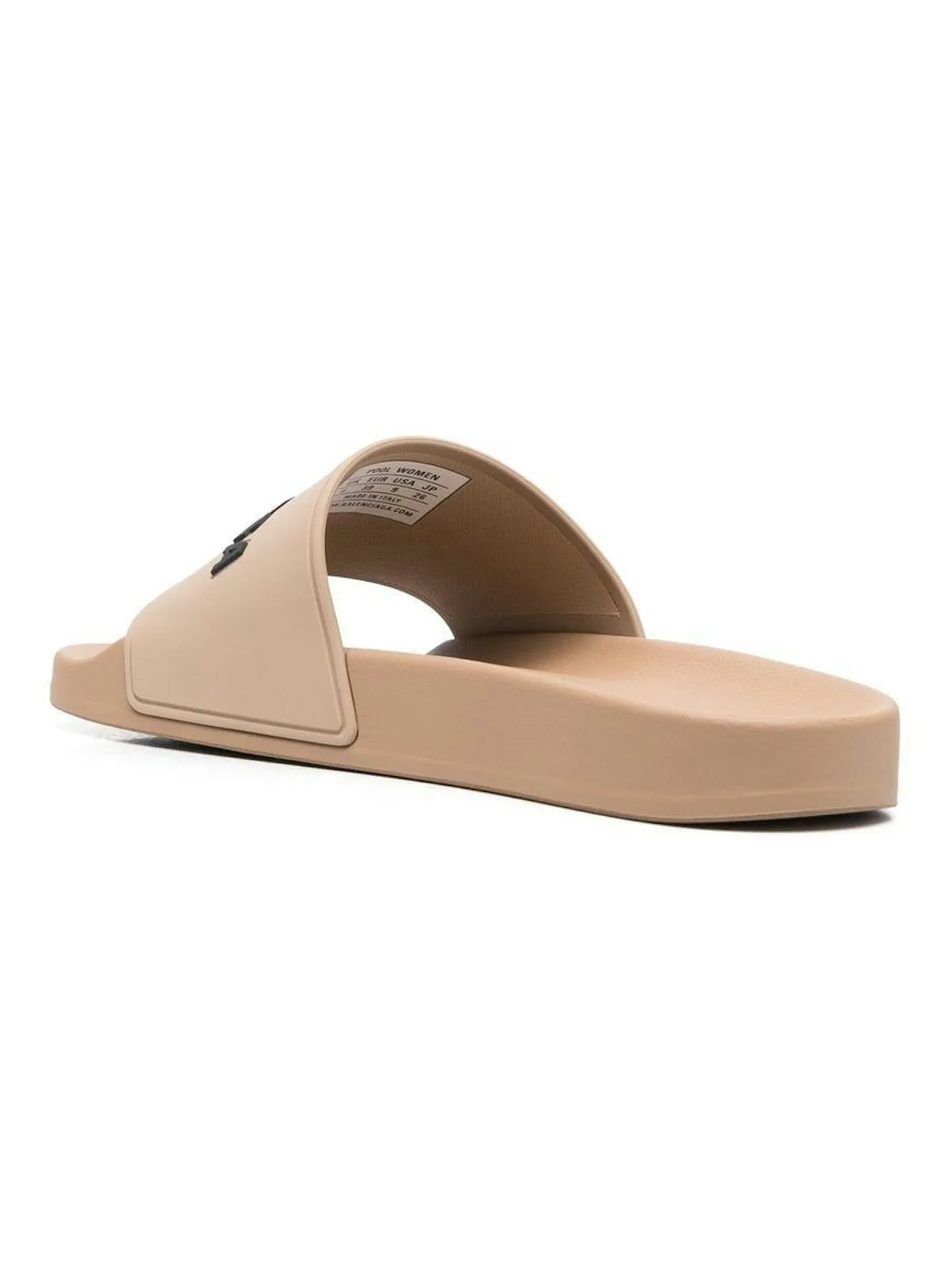 BEIGE RUBBER SLIDE SANDALS