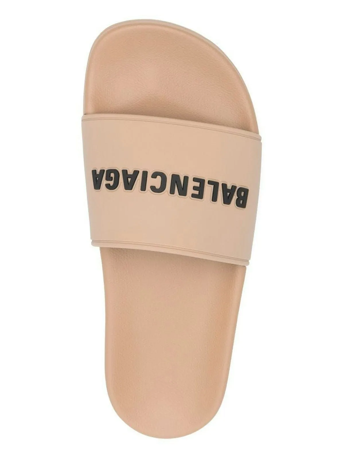 BEIGE RUBBER SLIDE SANDALS