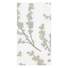 Berry Branches White Silver Guest Towel