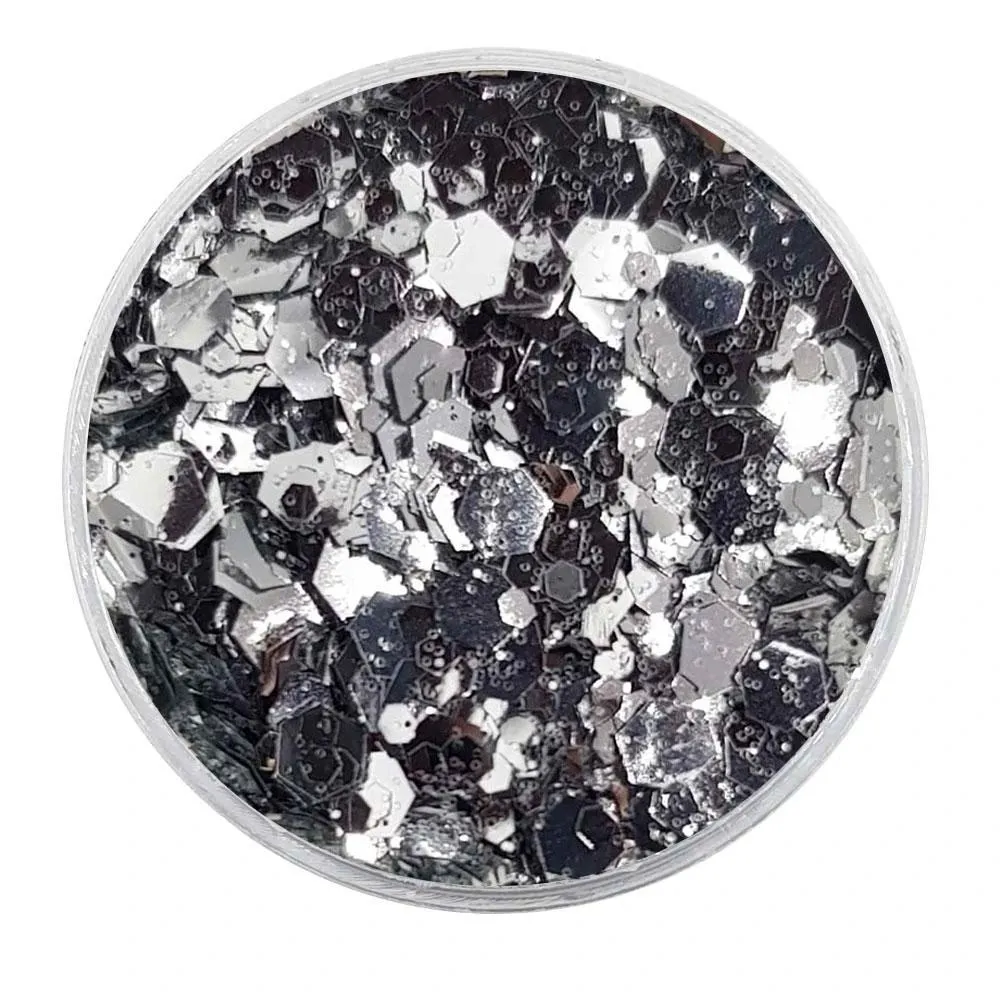 Biodegradable Metallic Silver Glitter - Festival Glitter Mix (BioMirror)