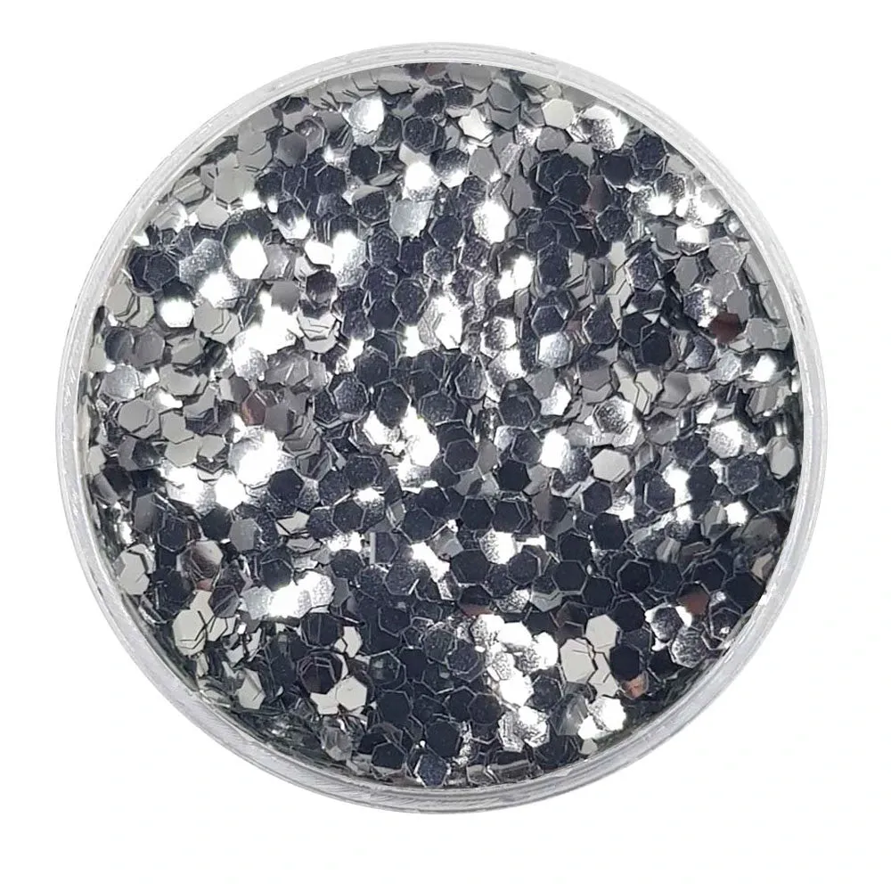 Biodegradable Metallic Silver Glitter - Mini Hexagons Glitter