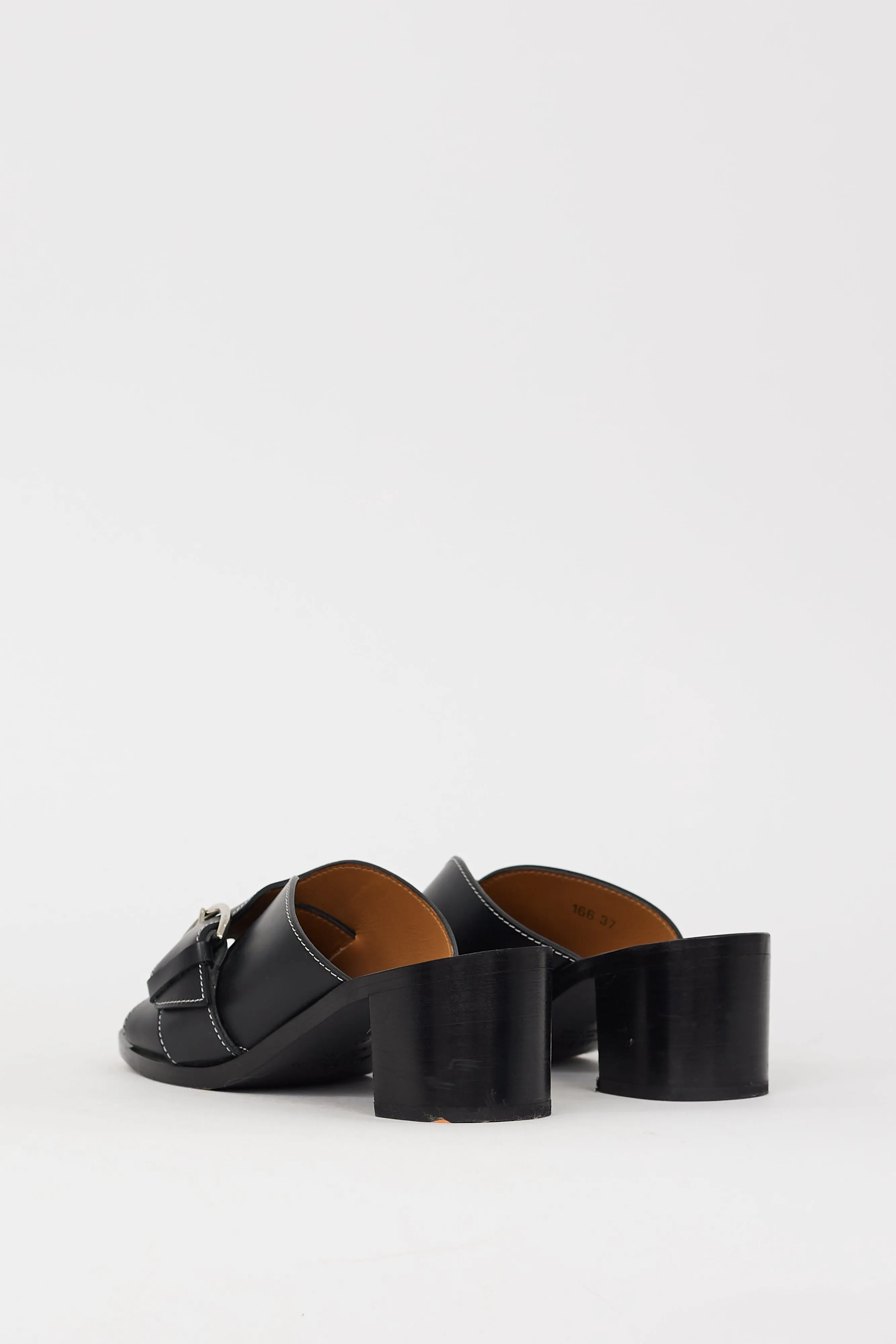 Black Leather Vikki Mule