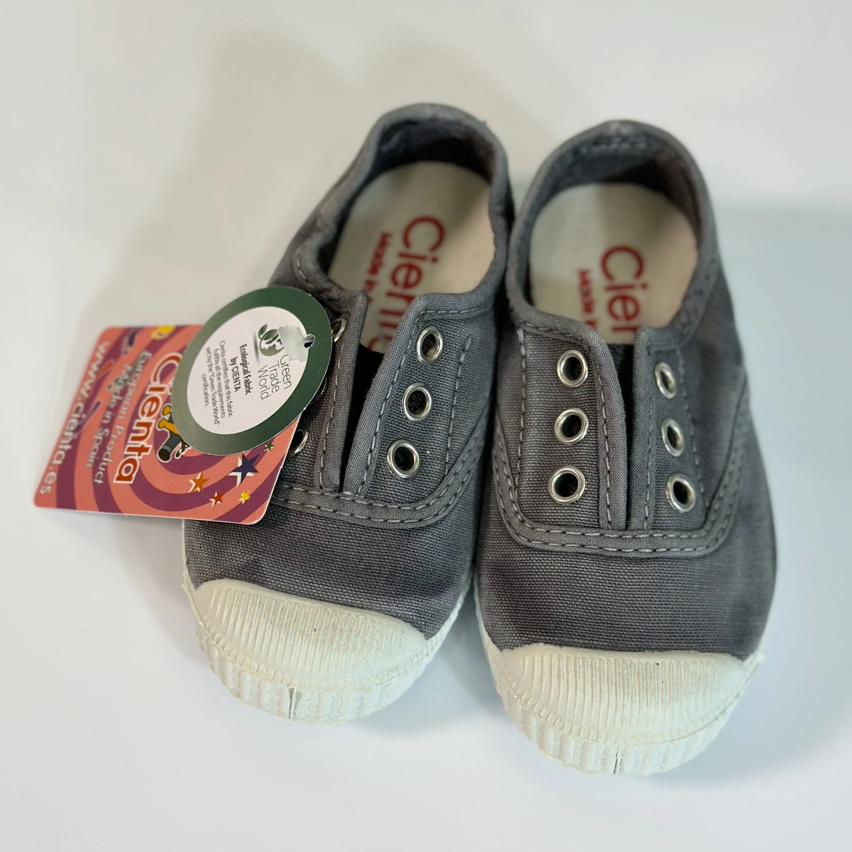 Cienta Kids Canvas Slip On Sneakers Gris