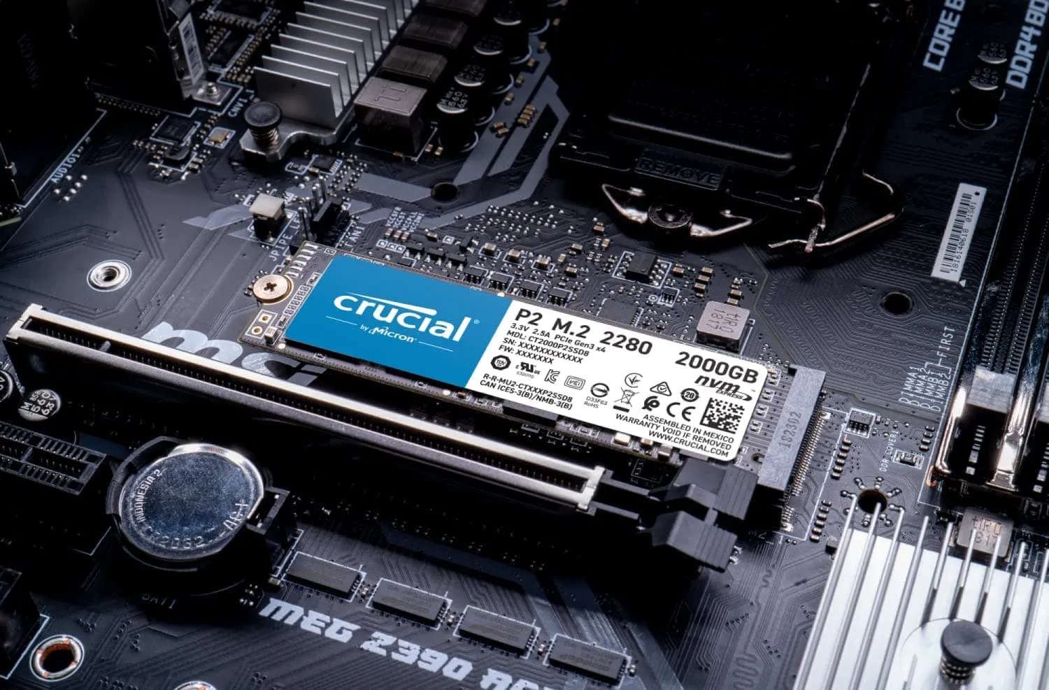 Crucial P2 500GB M.2 PCIe Gen3 NVMe Internal SSD - Up to 2400MB/s - CT500P2SSD8