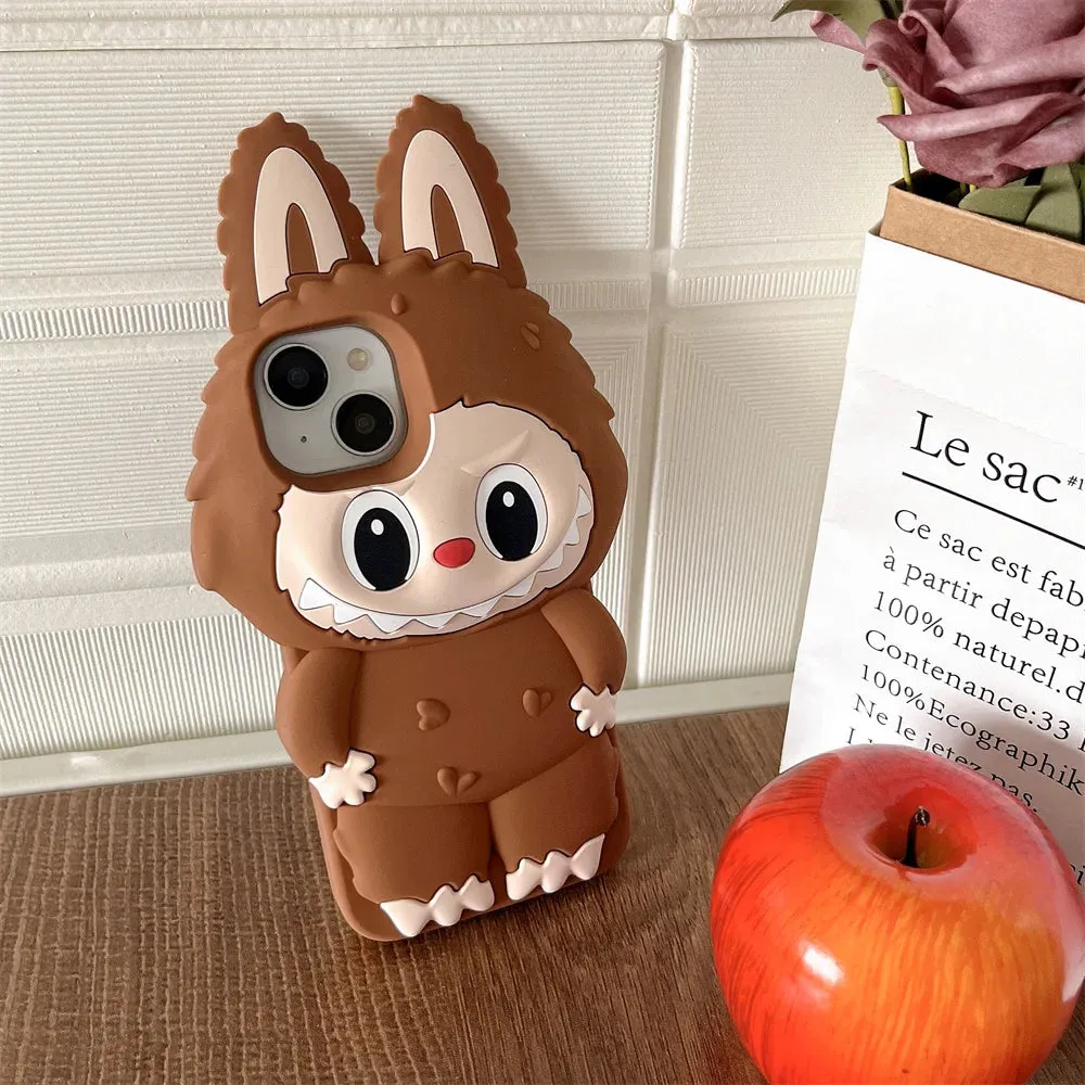 Cute 3D Labubu Soft Protective Phone Case Cover for iPhone