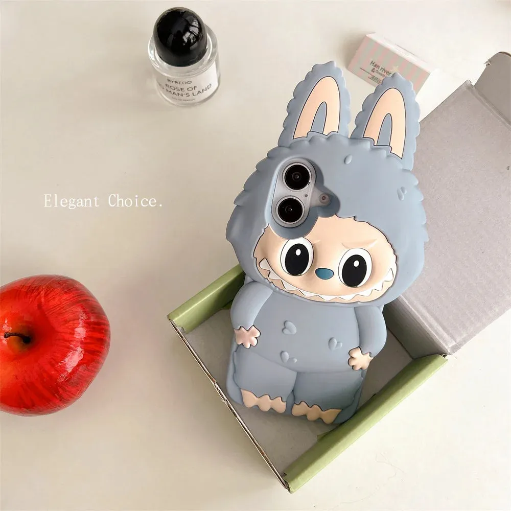 Cute 3D Labubu Soft Protective Phone Case Cover for iPhone