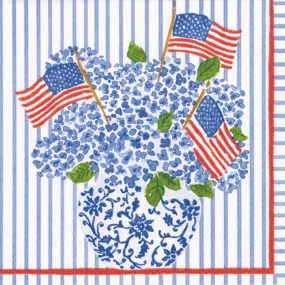 Flags & Hydrangeas Luncheon Napkin