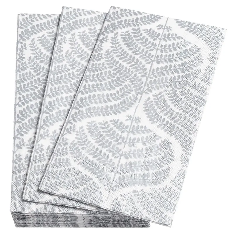 Flora Silver Guest Towel