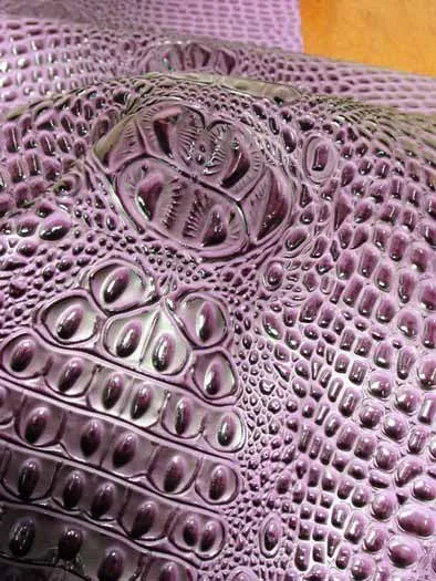 Hickory Red Florida Gator 3D Embossed Vinyl Fabric / Sold By The Yard
