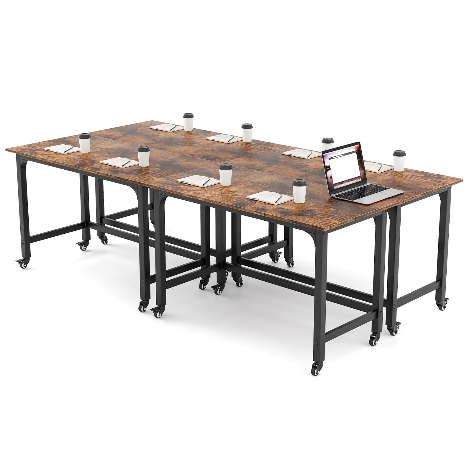 Mobile Computer Desk, Simple Style Rolling Home Office Desk Study Table Writing Desk