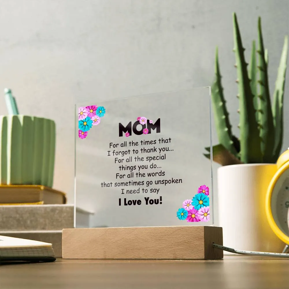 Mom | Acrylic Square Plaque