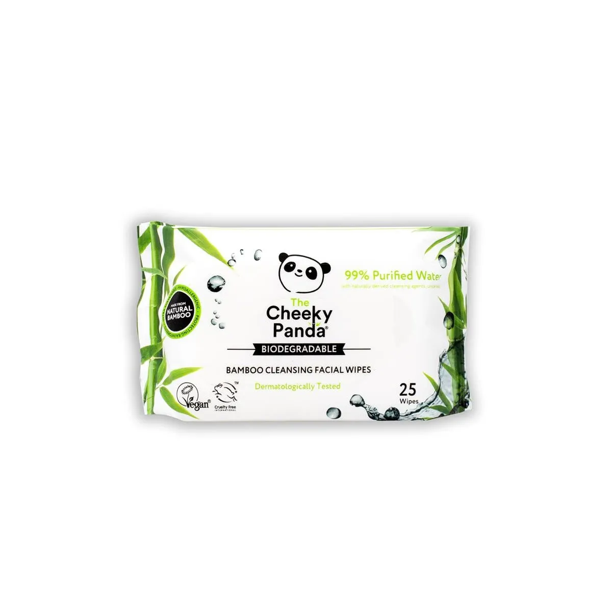 The Cheeky Panda Biodegradable Bamboo Cleansing Facial Wipes - 25 Wipes