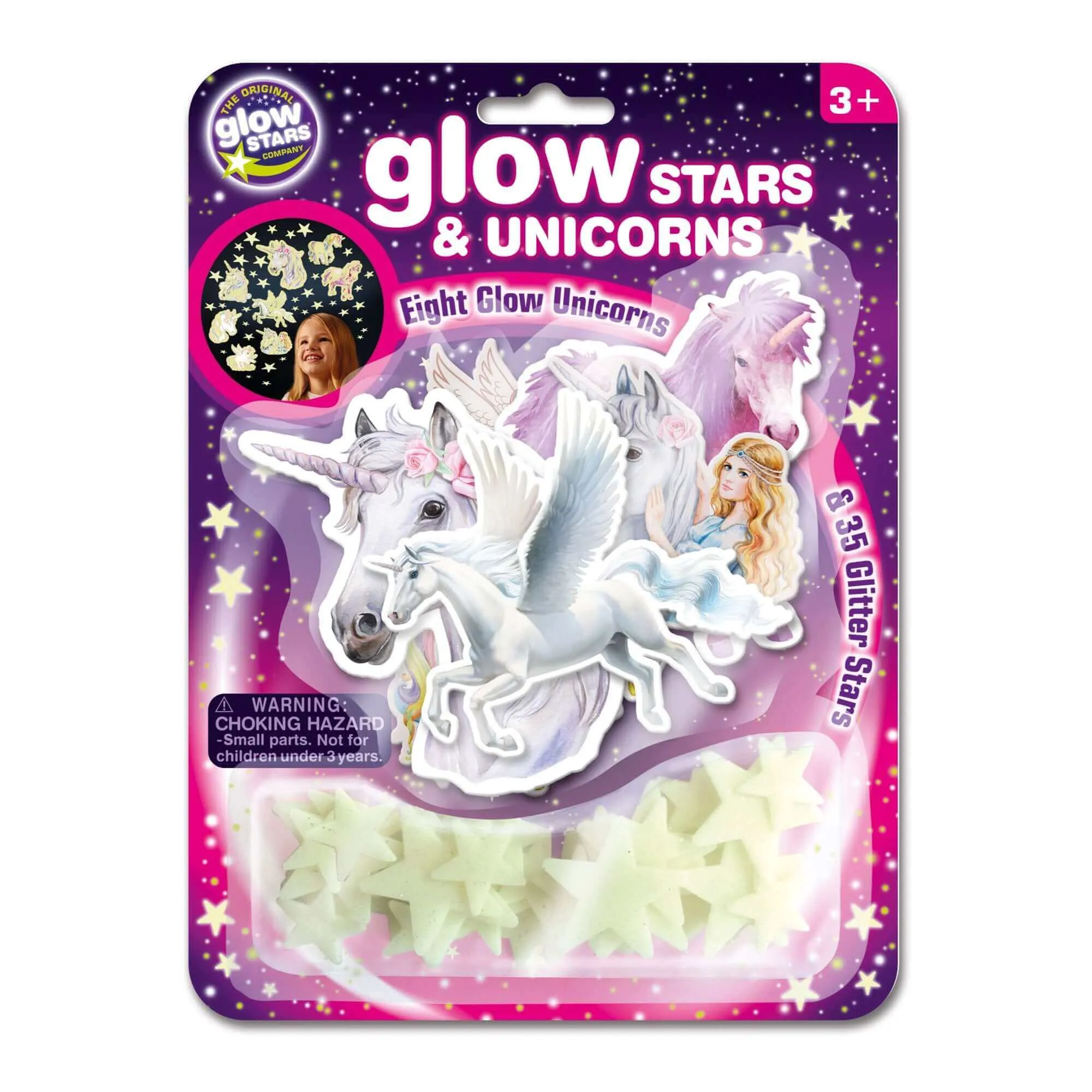 The Original Glowstars - Glow-In-The-Dark Set, Unicorns and Glitter Stars