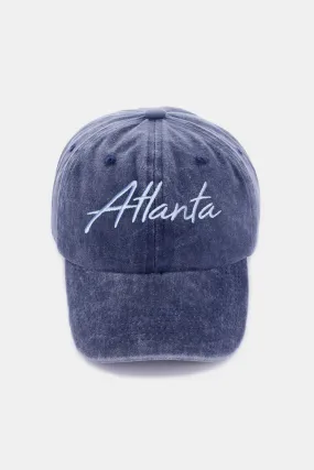 Washed ATLANTA Embroidered Baseball Cap